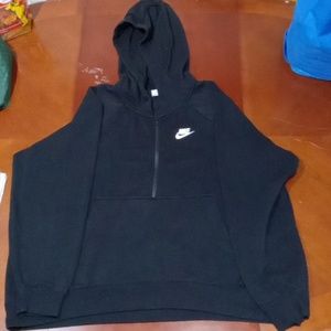 Nike Women's Plus Size Black Sportswear Club Quarter-Zip Fleece Hoodie (1X)